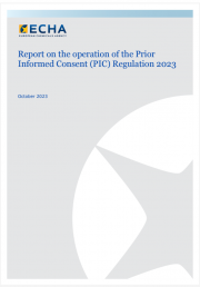 Report on the operation of the Prior Informed Consent (PIC) Regulation (2023)