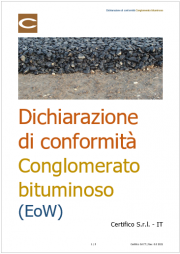 Dichiarazione di conformità Conglomerato bituminoso (EoW)