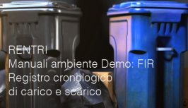 Manuali ambiente Demo: FIR / Registro cronologico di carico e scarico Manuali ambiente Demo: FIR / Registro cronologico di carico e scarico