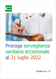 Proroga sorveglianza sanitaria eccezionale al 31 luglio 2022