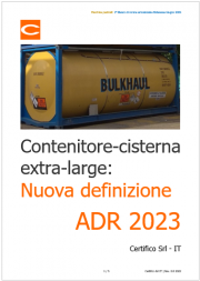 Contenitore-cisterna extra-large | ADR 2023 Contenitore-cisterna extra-large | ADR 2023