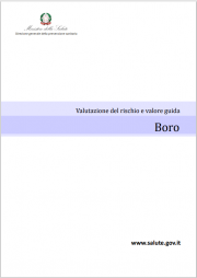 Valutazione del rischio e valore guida acque - Boro Valutazione del rischio e valore guida acque - Boro