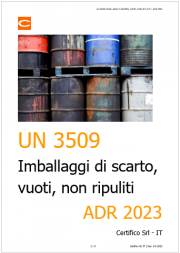 ADR: il nuovo ONU 3509 Applicazione