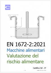 UNI EN 1672-2 Macchine industria alimentare / Valutazione del rischio alimentare