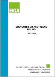 Solvents for acetylene filling