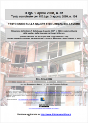 Testo Unico Sicurezza D.Lgs. 81/2008 - 04.2022 Testo Unico Sicurezza D.Lgs. 81/2008 - 04.2022