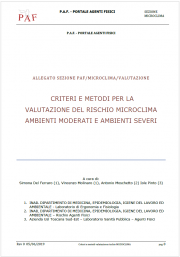 Criteri e metodi di valutazione rischio microclima ambienti moderati e severi Criteri e metodi di valutazione rischio microclima ambienti moderati e severi