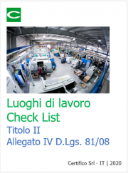 Luoghi di lavoro | Check List Titolo II Allegato IV D.Lgs. 81/08