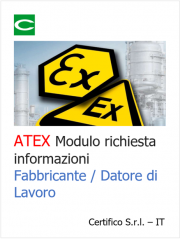 ATEX Modulo richiesta informazioni Fabbricante - Datore di Lavoro 