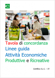 Tavola di concordanza Linee guida Attività Economiche Produttive e Ricreative 