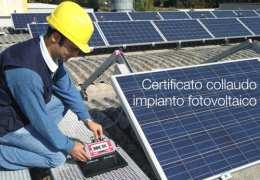 Certificato collaudo impianto fotovoltaico