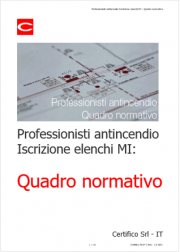 Professionisti antincendio Iscrizione elenchi MI: Quadro normativo Professionisti antincendio Iscrizione elenchi MI: Quadro normativo