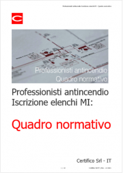 Professionisti antincendio Iscrizione elenchi MI: Quadro normativo