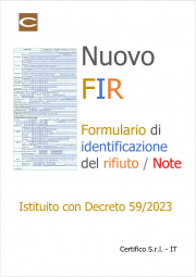 Nuovo modello formulario di identificazione del rifiuto (FIR) / Note  