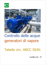 Controllo acque generatori di vapore | Tabelle Circolare ANCC 30/81 Controllo acque generatori di vapore | Tabelle Circolare ANCC 30/81