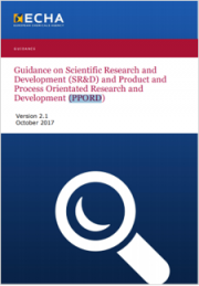 Guidance ECHA SR&D and PPORD Guidance ECHA SR&D and PPORD