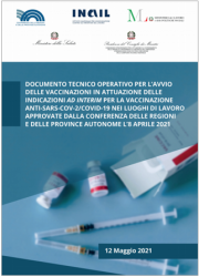 Documento tecnico operativo avvio vaccinazioni nei luoghi di lavoro