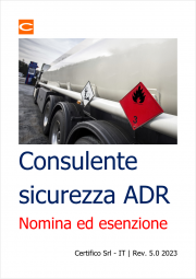 Obbligo ed esenzione di nomina Consulente ADR: Tabella riepilogativa