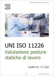 UNI ISO 11226 Valutazione delle posture statiche di lavoro