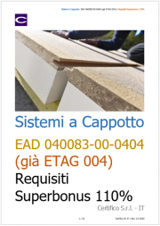 Sistemi a Cappotto: EAD 040083-00-0404 (già ETAG 004) e Requisiti Superbonus 110%