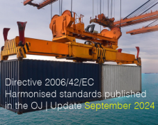 Directive 2006/42/EC: Harmonised standards published in the OJ | Update September 2024 Directive 2006/42/EC: Harmonised standards published in the OJ | Update September 2024