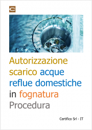 Autorizzazione scarico acque reflue domestiche in fognatura / Procedura