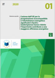Relazione speciale 01/2020 | Progettazione ecocompatibile - etichettatura energetica Relazione speciale 01/2020 | Progettazione ecocompatibile - etichettatura energetica