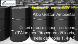 Deliberazione n. 8/2017 Albo Gestori Ambientali