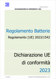 Dichiarazione di conformità UE Regolamento (UE) 2023/1542 Batterie