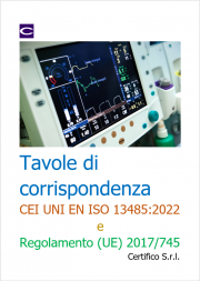 Tavole di corrispondenza CEI UNI EN ISO 13485:2022 e Reg. (UE) 2017/745 Tavole di corrispondenza CEI UNI EN ISO 13485:2022 e Reg. (UE) 2017/745