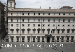 Consiglio dei Ministri n. 32 del 5 Agosto 2021