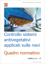 Controllo sistemi antivegetativi applicati sulle navi | Quadro normativo Controllo sistemi antivegetativi applicati sulle navi | Quadro normativo
