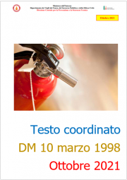 Testo coordinato VVF del DM 10 marzo 1998 - Ottobre 2021