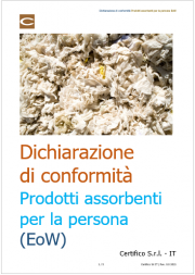 Dichiarazione di conformità Prodotti assorbenti per la persona (EoW) Dichiarazione di conformità Prodotti assorbenti per la persona (EoW)