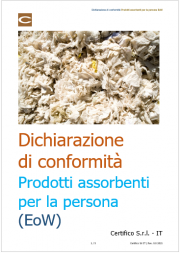 Dichiarazione di conformità Prodotti assorbenti per la persona (EoW)