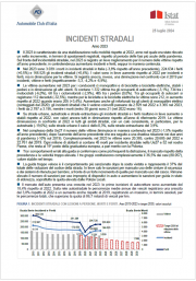 Report ACI-ISTAT incidenti stradali 2023 Report ACI-ISTAT incidenti stradali 2023