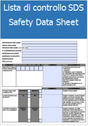 Lista di controllo delle schede di dati di sicurezza (SDS)