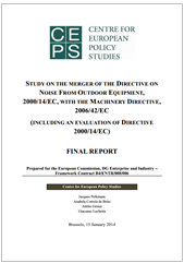 Merge the Machinery Directive 2006/42/EC (MD) and the Noise from Outdoor Equipment Directive 2000/14/EC