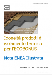 Idoneità materiali isolanti termici per l'ECOBONUS | Nota ENEA