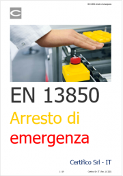 EN ISO 13850 Arresto di emergenza