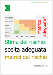 Stima del rischio: scelta delle matrici del rischio