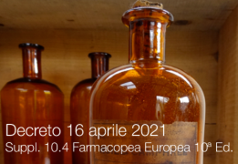 Decreto 16 aprile 2021 | Suppl. 10.4 Farmacopea Europea 10ª Ed.