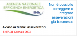 ENEA: non è possibile correggere o integrare asseverazioni già trasmesse ENEA: non è possibile correggere o integrare asseverazioni già trasmesse