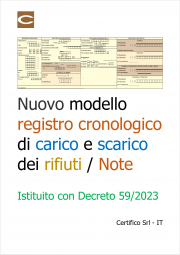 Nuovo modello registro cronologico di carico e scarico dei rifiuti / Note Nuovo modello registro cronologico di carico e scarico dei rifiuti / Note