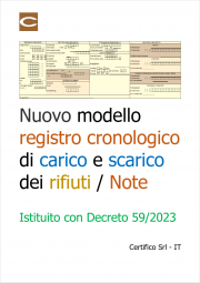 Nuovo modello registro cronologico di carico e scarico dei rifiuti / Note