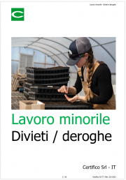 Lavoro minorile: divieti e deroghe