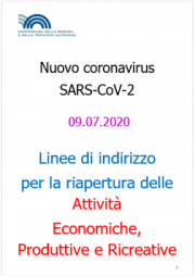 Linee di indirizzo riapertura Attività Economiche, Produttive e Ricreative | 09.07.2020