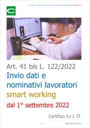 DL comunicazione MLPS nominativi e dati lavoratori smart working dal 1° settembre 2022 DL comunicazione MLPS nominativi e dati lavoratori smart working dal 1° settembre 2022