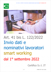 DL comunicazione MLPS nominativi e dati lavoratori smart working dal 1° settembre 2022