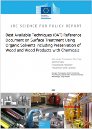 BREF surface treatment using organic solvents for wood with chemicals